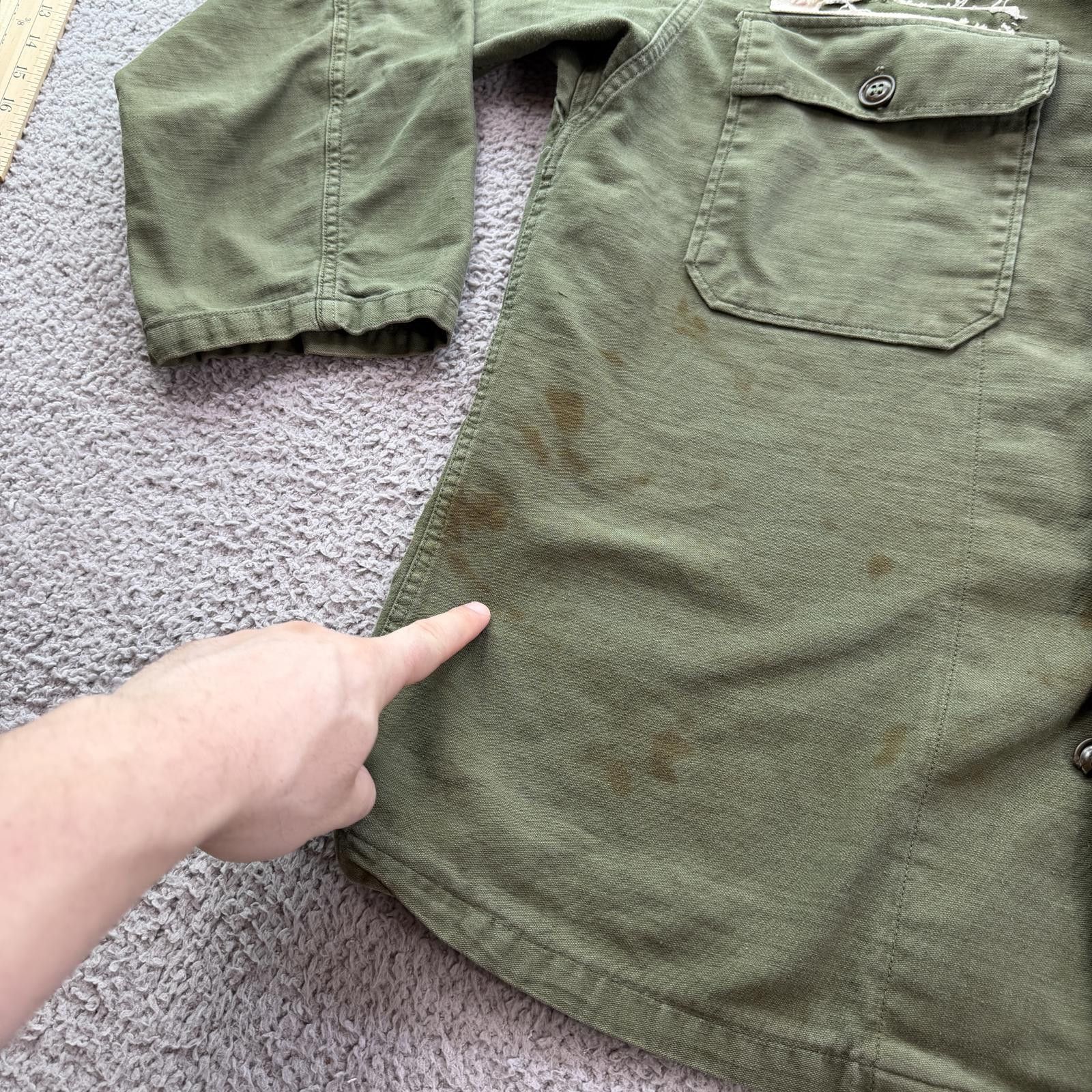 Other Vintage 1960s US Army OG-107 Shirt Vietnam Military Jacket Size US L / EU 52-54 / 3 - 6 Thumbnail