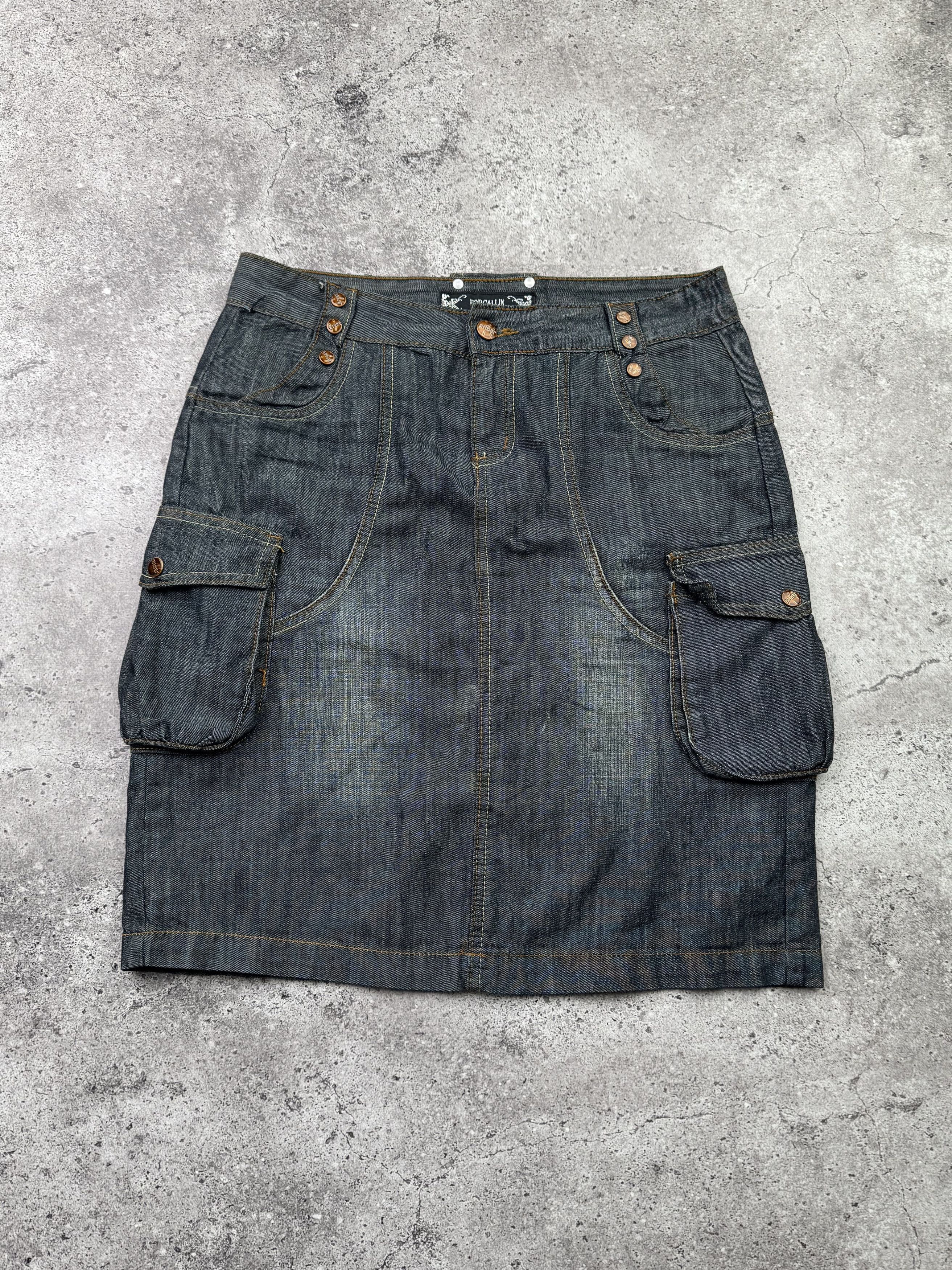 Vintage Vintage Cargo Skirt C390(V633) Size 30" / US 8 / IT 44 - 1 Thumbnail