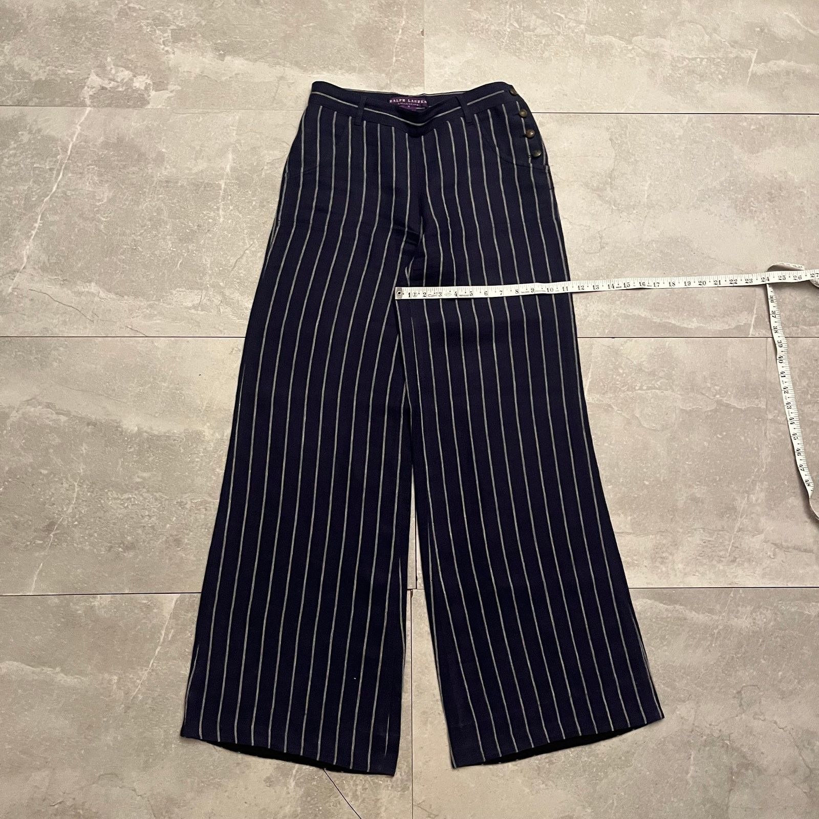 Ralph Lauren Ralph Lauren Purple Label Vintage Wool Pinstripe Pants Size 28" / US 6 / IT 42 - 6 Thumbnail