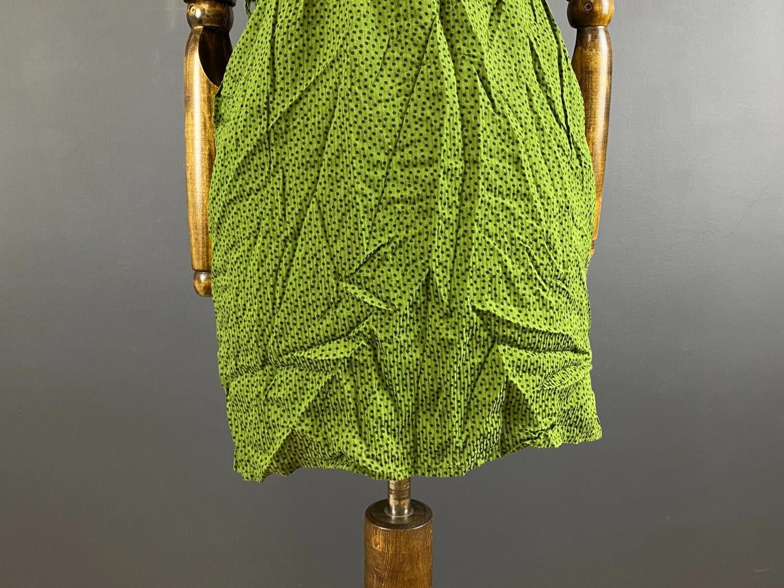 Gianni Valentino Ganni Green Dotty Short Sleeve V-Neck Peged Dress Size M Size M / US 6-8 / IT 42-44 - 3 Thumbnail