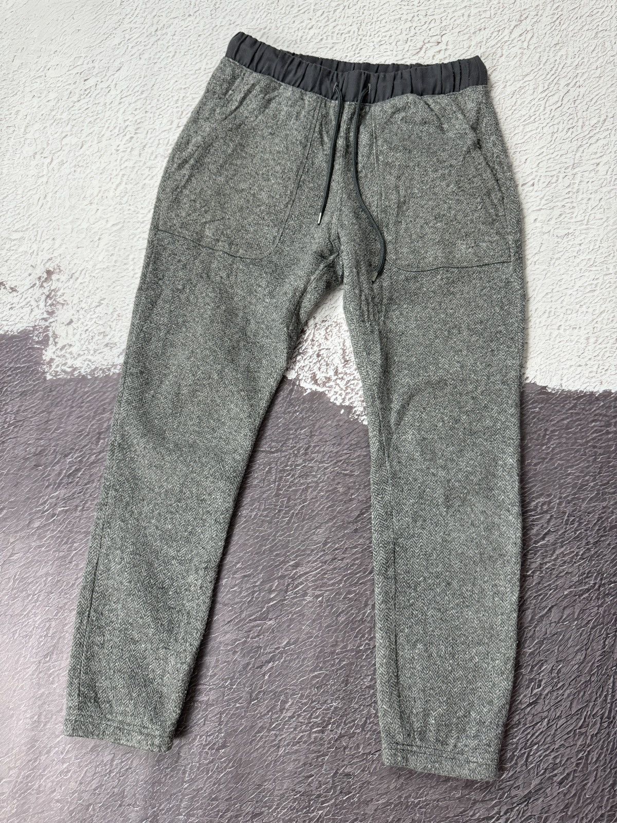 Japanese Brand × Vintage Herringbone grey Japan clothing sweat track pants Size US 32 / EU 48 - 1 Thumbnail