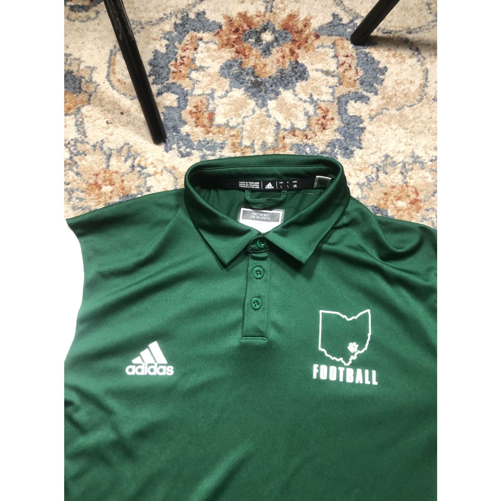 Adidas Adidas Polo Shirt Mens L Green White Ohio Football Parley Ocean Plastic Shirt Mens Large Colorblock Logo Football Size US L / EU 52-54 / 3 - 6 Thumbnail