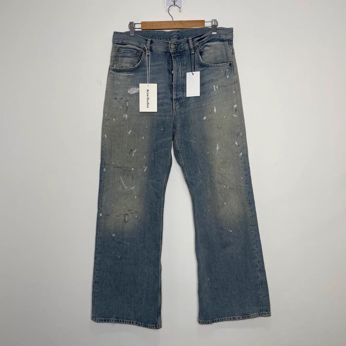 Acne Studios Acne Studios 25SS 2021M Blue Wash Splash Ink Jeans 33 Size US 33 - 1 Thumbnail