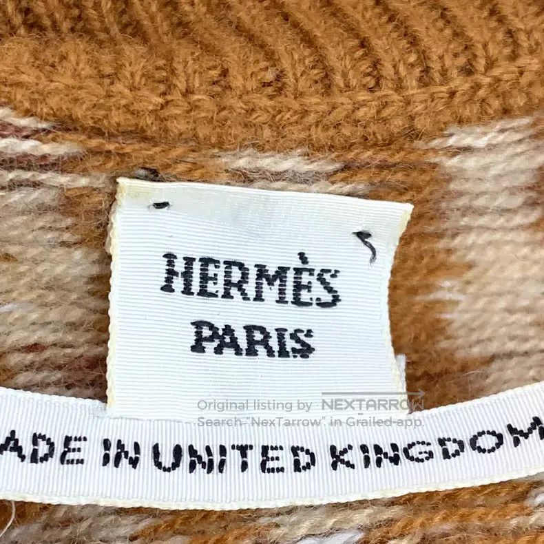 Hermes Hermes Brown Houndstooth Cashmere Crewneck Long Sleeve Kni Size XXS / US 00 / IT 34 - 6 Thumbnail