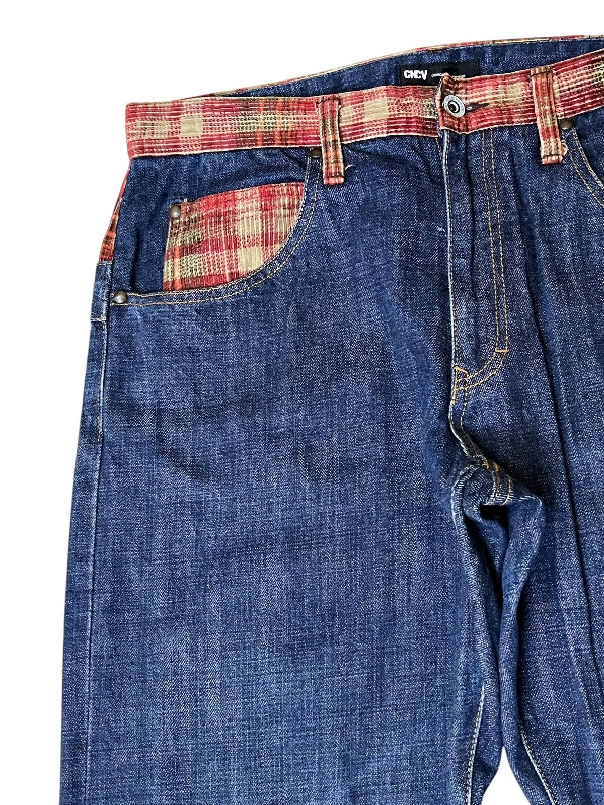 Japanese Brand SICK🔥JAPANESE BRAND CONCAVE ATTEMPT DOUBLE WAIST JEANS Size US 32 / EU 48 - 5 Thumbnail