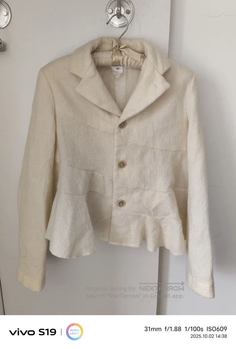 Comme des Garcons Comme Des Garcons Napped wool ruffle short blazer Size XS / US 0-2 / IT 36-38 - 1 Thumbnail