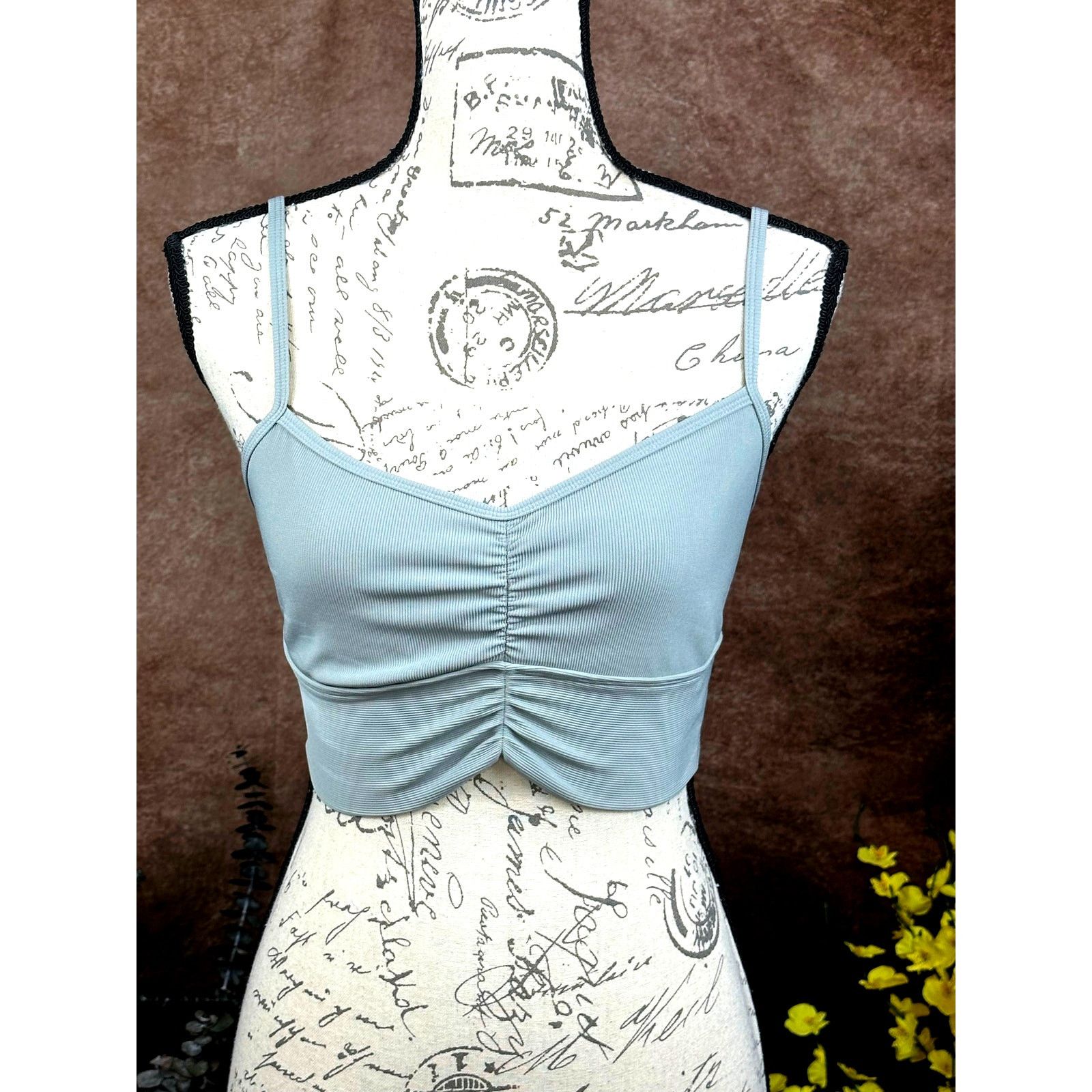 Other L*space Soren Crop Ruched Cinched Tank Ribbed Sage size M Size M / US 6-8 / IT 42-44 - 4 Thumbnail