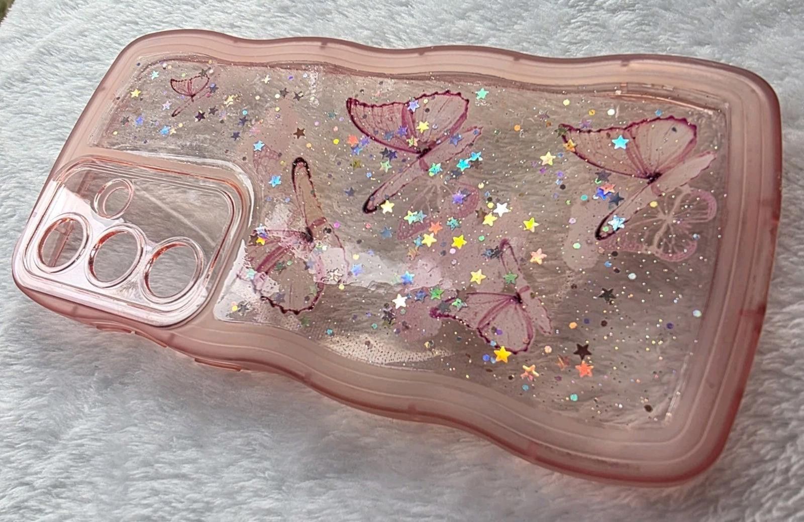 Other Wavey Butterfly Sparkly Pink Case Samsung Galaxy S24+ S24 Pl Size ONE SIZE - 2 Thumbnail