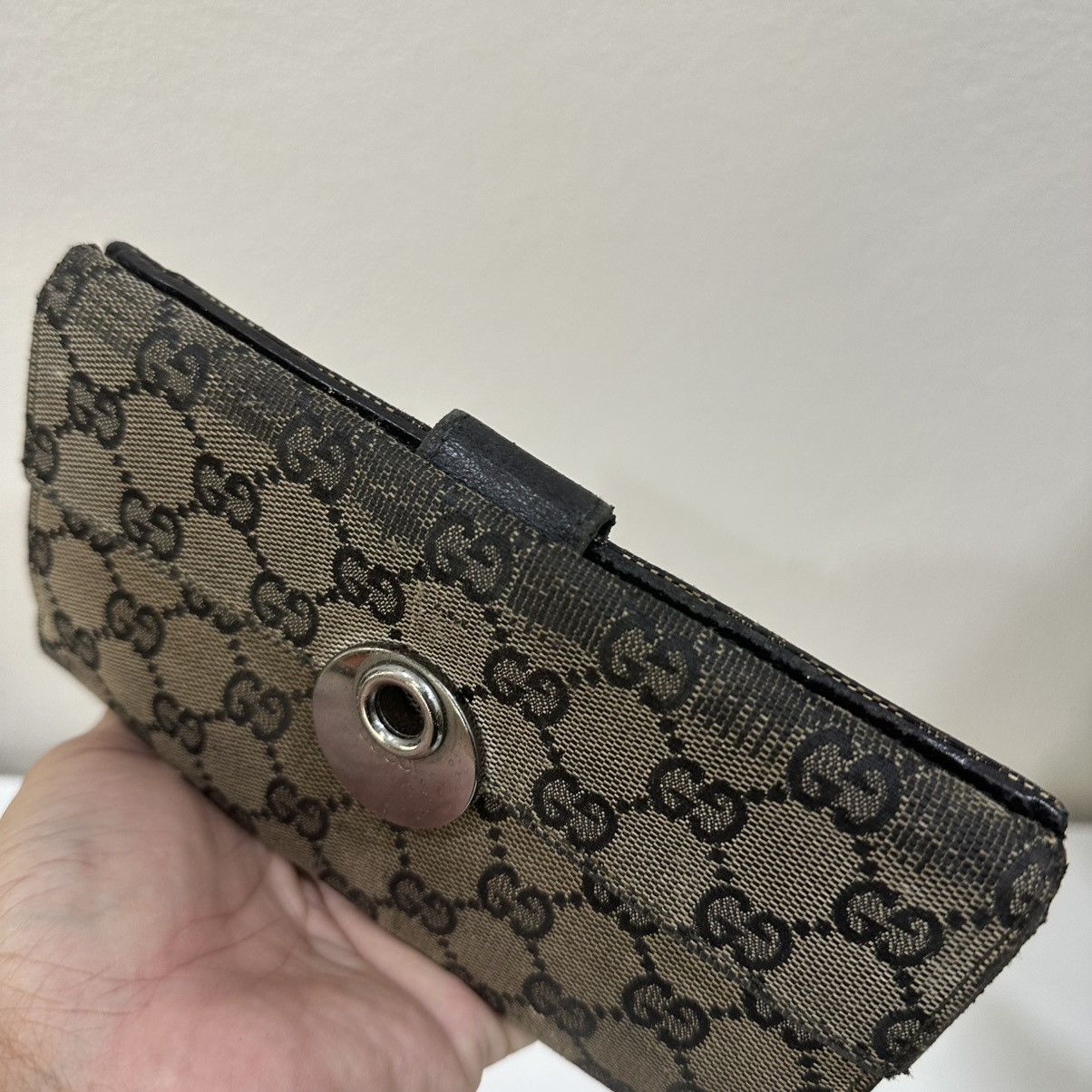 Gucci ‼️LASTDROP‼️AUTHENTIC GUCCI GG CANVAS BLACK LONG WALLET PURSES Size ONE SIZE - 5 Thumbnail