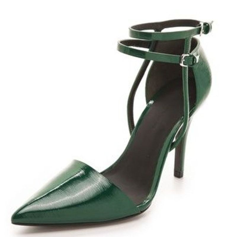 Alexander Wang Alexander Wang Emma Patent Ankle Strap Pump Green 40.5 Size US 9.5 / IT 39.5 - 2 Thumbnail