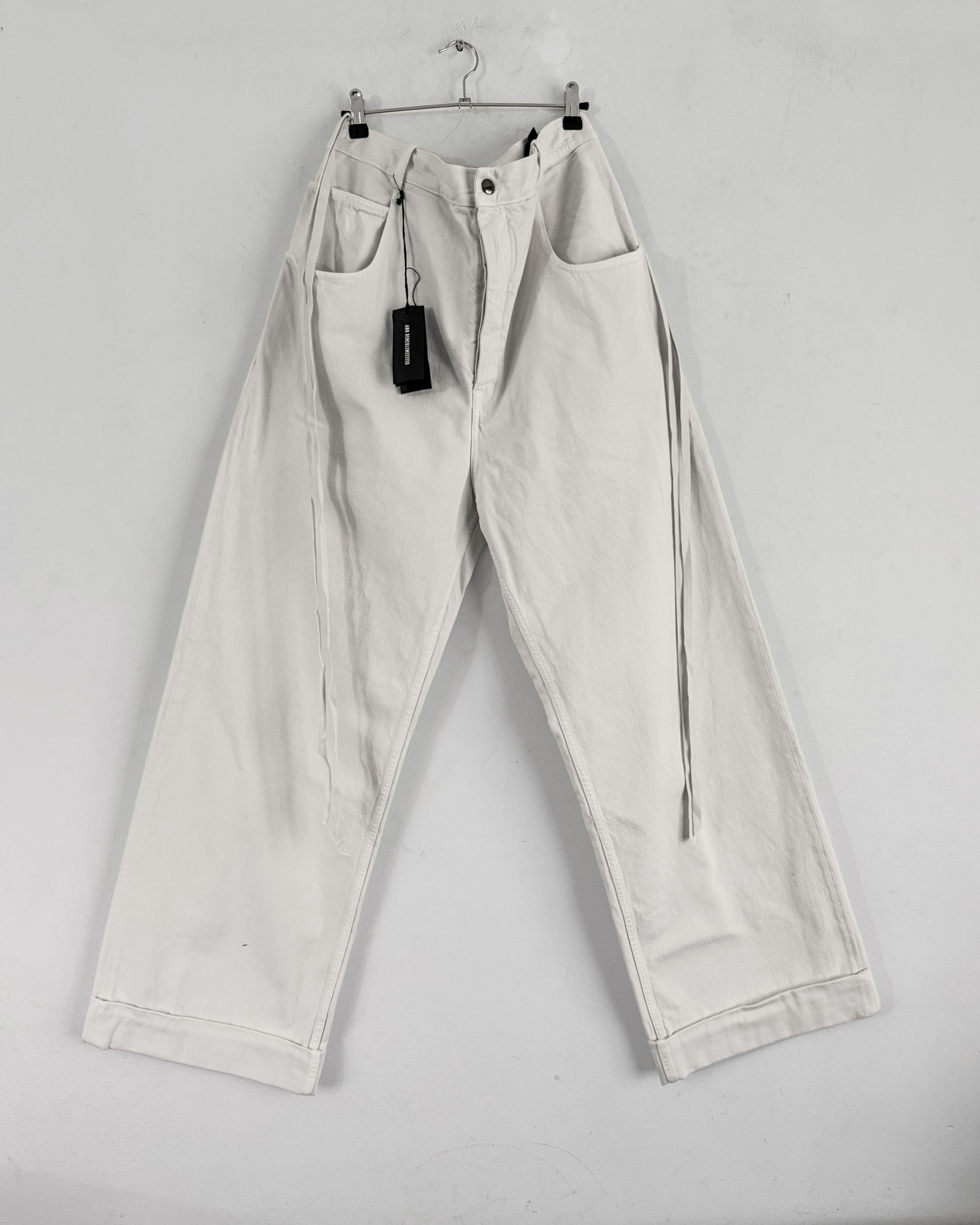 Ann Demeulemeester High Comfort Strap Trousers Denim Ivory Size US 34 / EU 50 - 6 Thumbnail