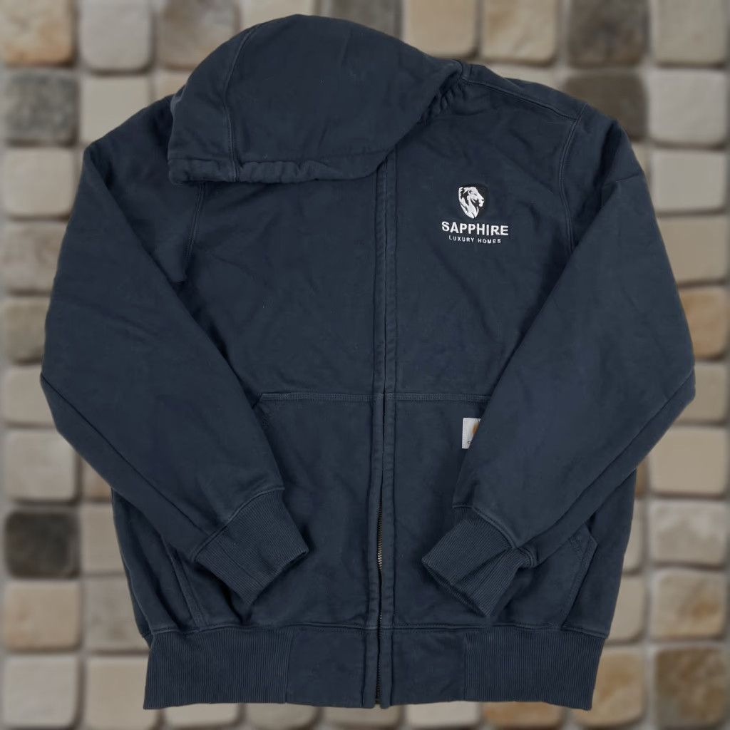 Carhartt Carhartt Hoodie Mens Medium Blue Rain Defender Full Zip Fleece Lined Workwear Size US M / EU 48-50 / 2 - 1 Thumbnail