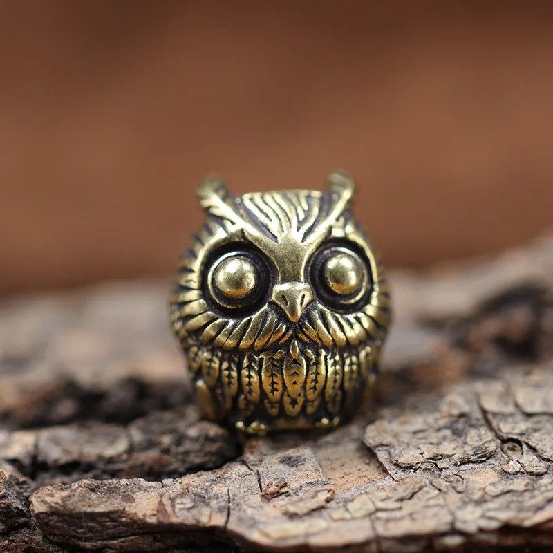 Handmade 3Pcs Cute Owl Knife Beads Paracord Bead Zipper Umbrella Rope Size ONE SIZE - 1 Thumbnail