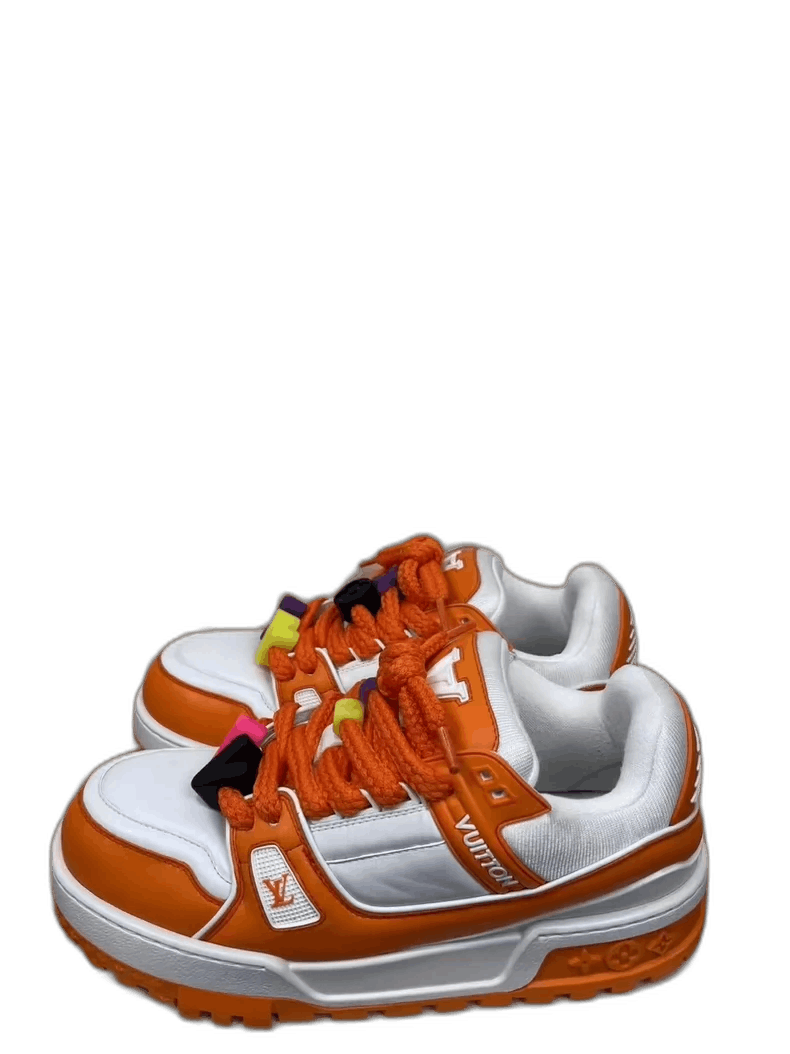 Louis Vuitton Louis Vuitton White Orange Trainer Sneakers Size 8-yf Size US 8 / EU 41 - 1 Thumbnail