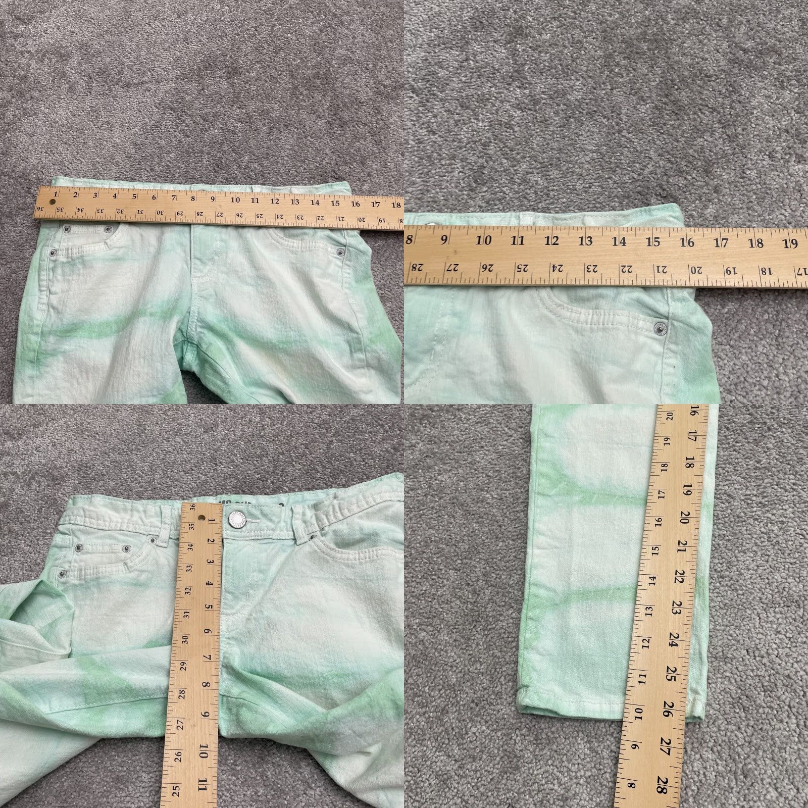 Mossimo Mossimo Supply Co. Tie-Dye Skinny Denim Jeans Womens 11 Green Mid Rise 32x26 Size 32" / US 10 / IT 46 - 9 Thumbnail