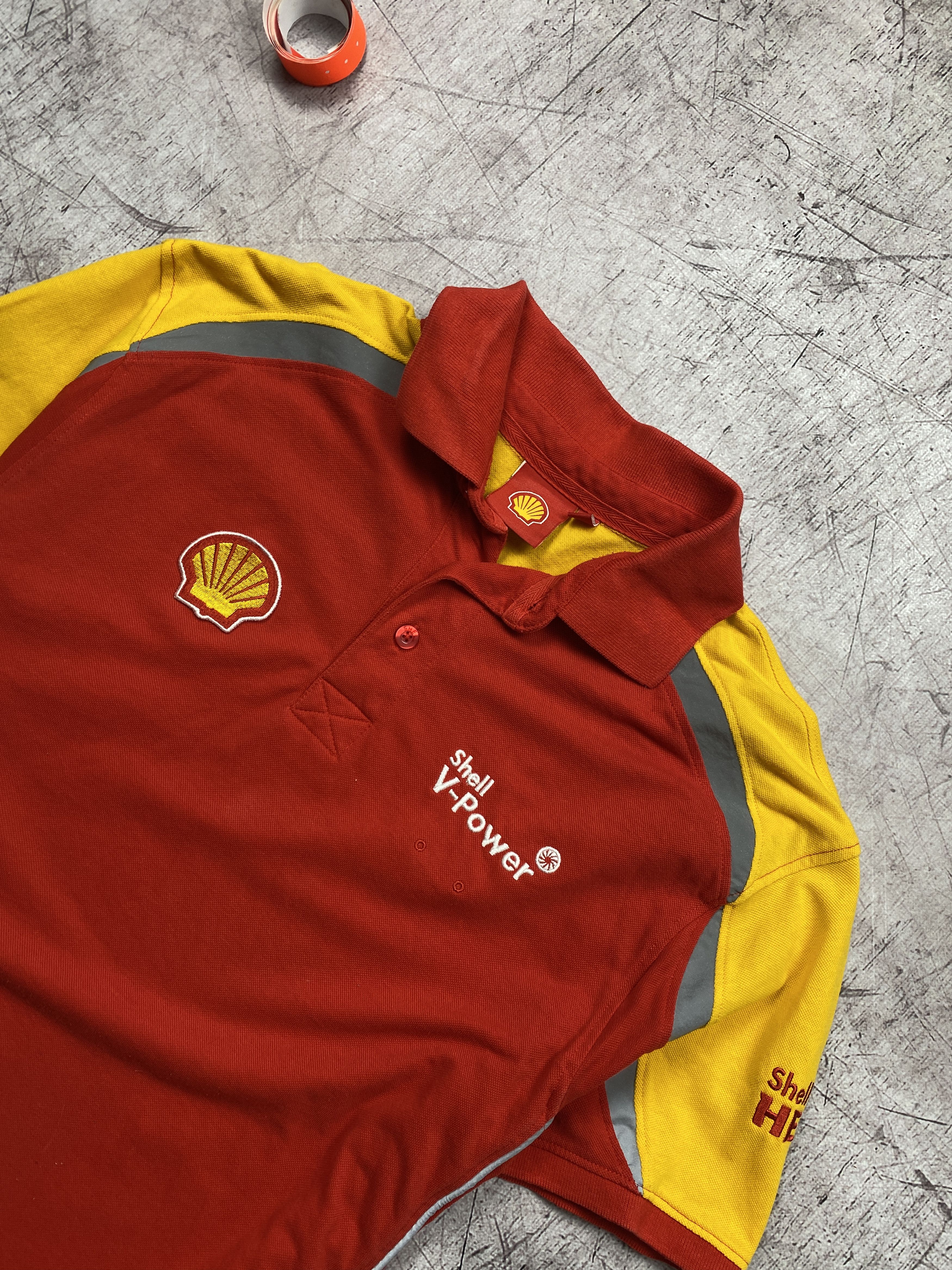 Ferrari × Vintage Shell Ferrari Team Vintage Mens Polo Shirt Size US XL / EU 56 / 4 - 2 Thumbnail