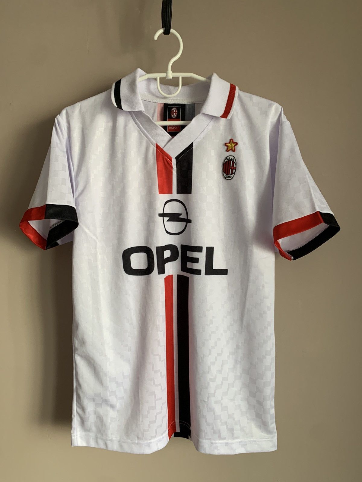 Vintage AC Milan 1995 Away Football Shirt Retro Score Draw Soccer S Size US S / EU 44-46 / 1 - 1 Thumbnail