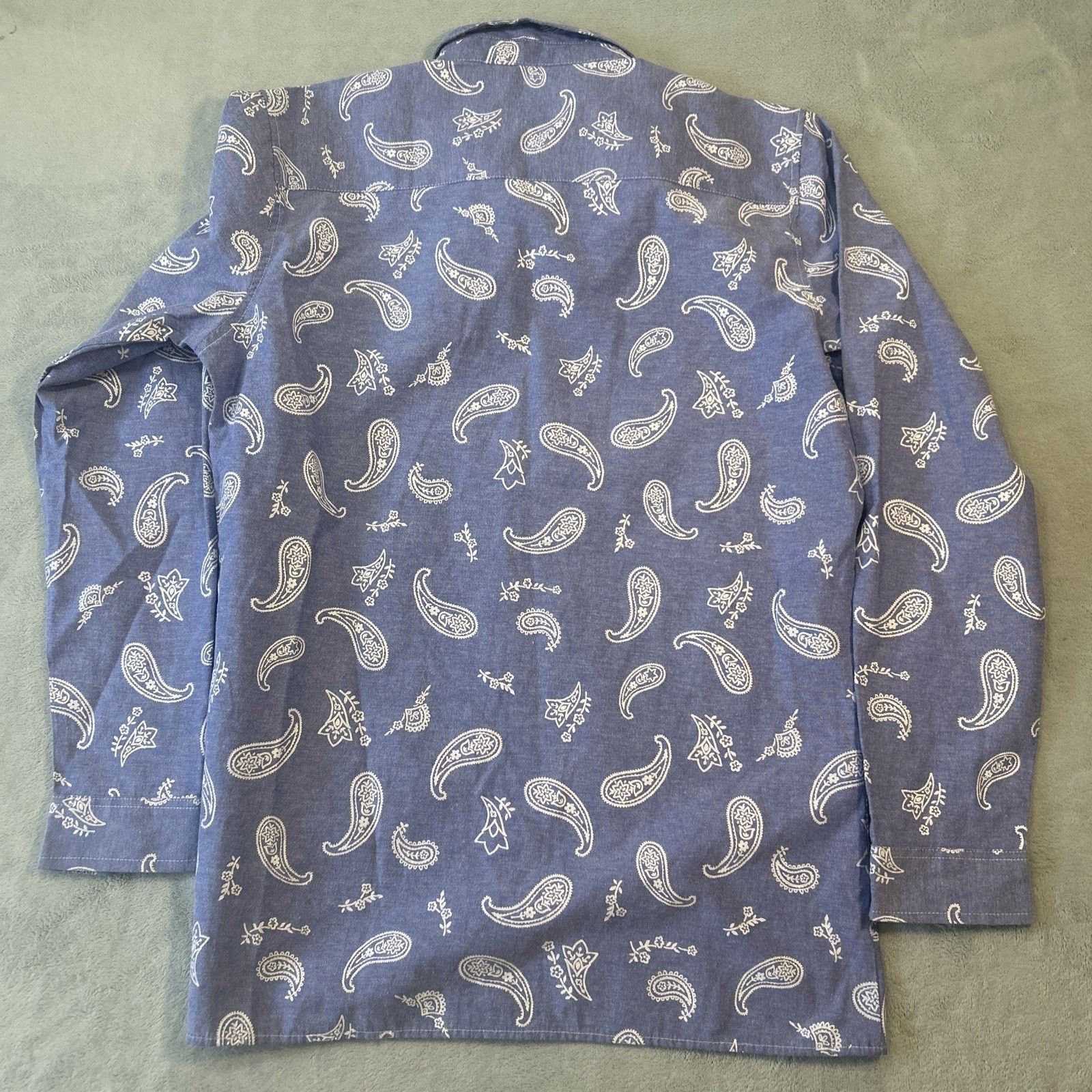Wrangler Brush popper Paisley Button Up Shirt Mens Large Long Sleeve Size US L / EU 52-54 / 3 - 2 Thumbnail
