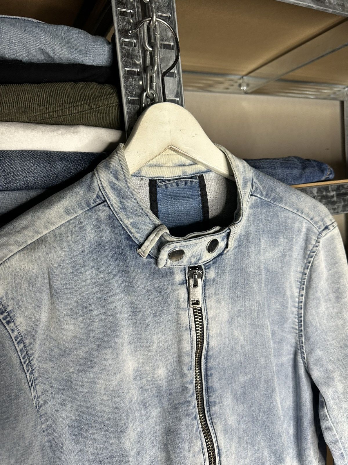 Diesel DIESEL JOGGJEANS DENIM JACKET MENS SIZE M LIGHT BLUE BIKER Size US M / EU 48-50 / 2 - 5 Thumbnail