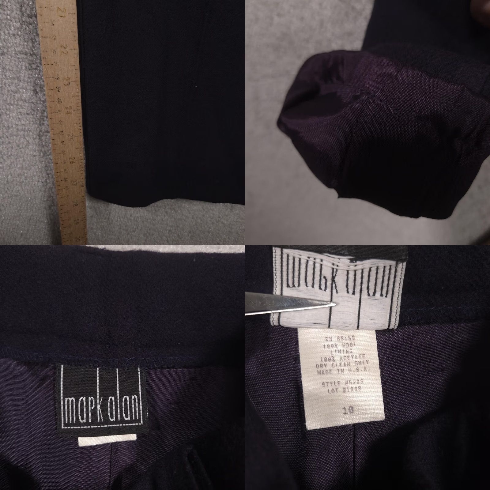 Vintage VINTAGE Mark Alan Dress Pants Womens 10 Navy Blue Wool Pleated Lined USA 90s Size 32" / US 10 / IT 46 - 8 Thumbnail