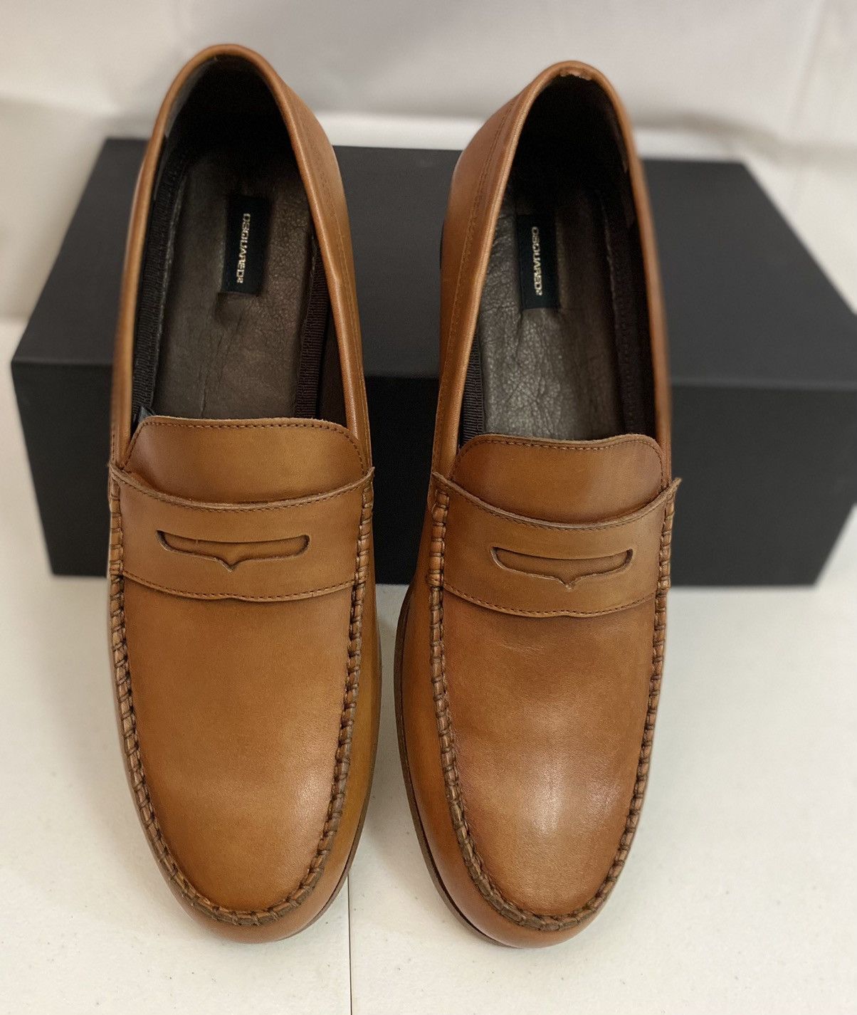 Dsquared2 Dsquared2 🇮🇹 Brown Leather Handmade Penny Loafer 12 NEW Size US 12 / EU 45 - 15 Thumbnail