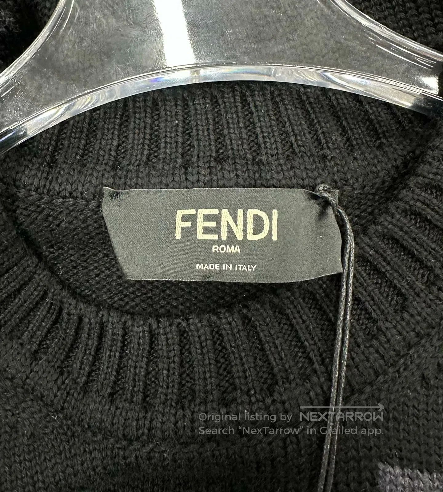 Fendi FENDI Black old logo wool knitted sweater| Size US S / EU 44-46 / 1 - 3 Thumbnail