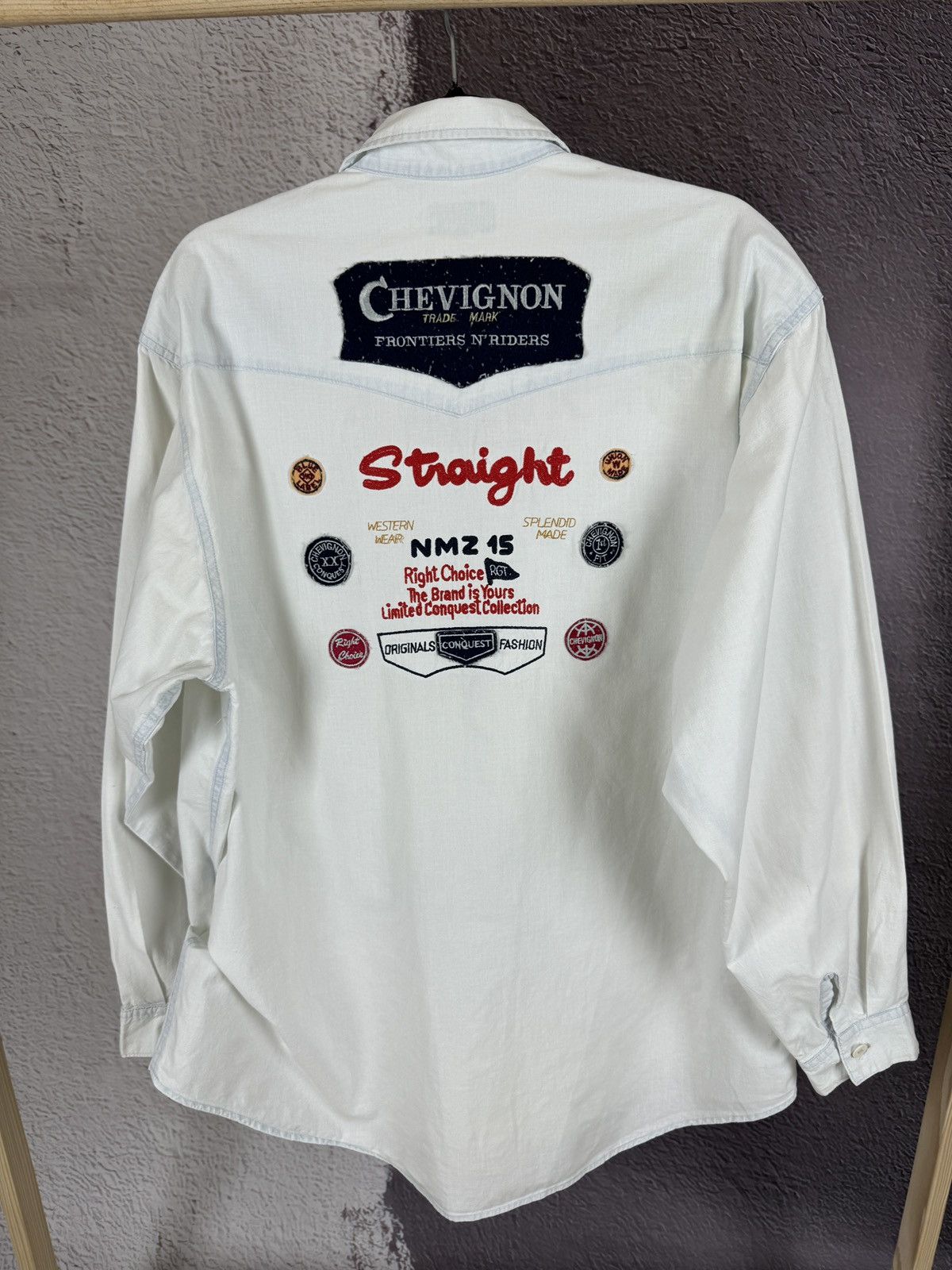 Chevignon × Vintage Chevignon vintage western light blue denim shirt size XL Size US XL / EU 56 / 4 - 12 Thumbnail