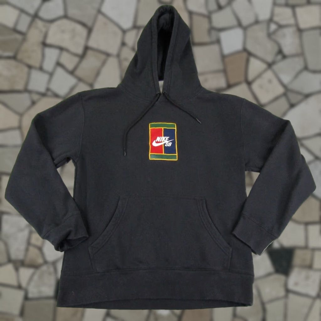 Nike SB Court Tennis Skateboarding Hoodie Mens Small Black Graphic Print Pullover Sweatshirt