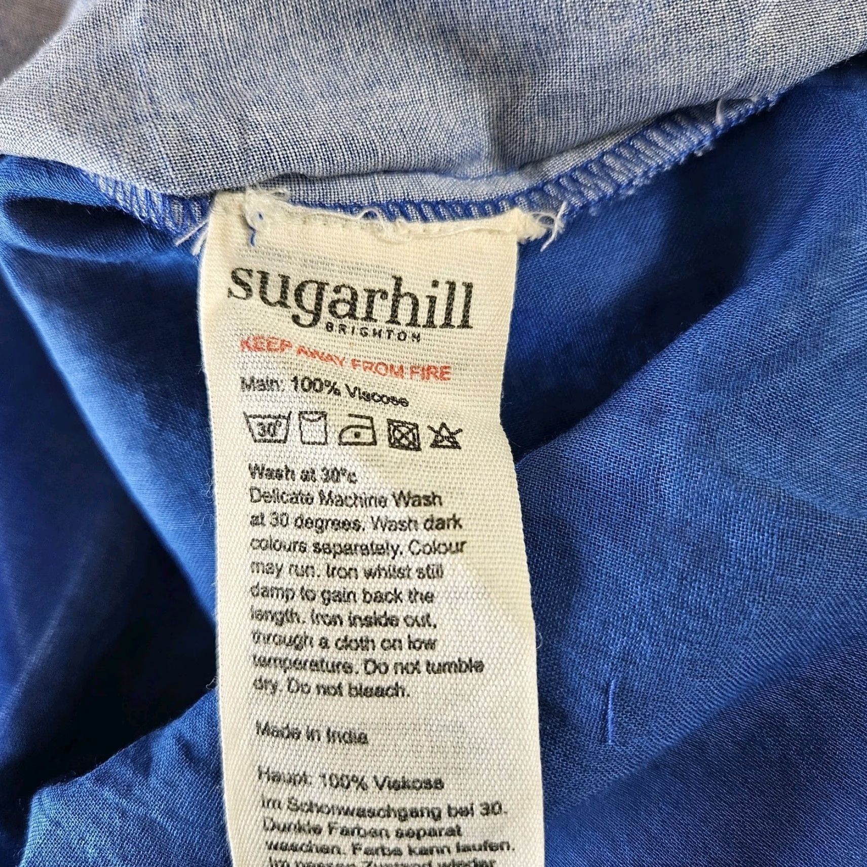 Vintage Sugarhill Tank Top Womens Sz 6 Blue V-Neck Sleeveless Casual Size M / US 6-8 / IT 42-44 - 4 Thumbnail