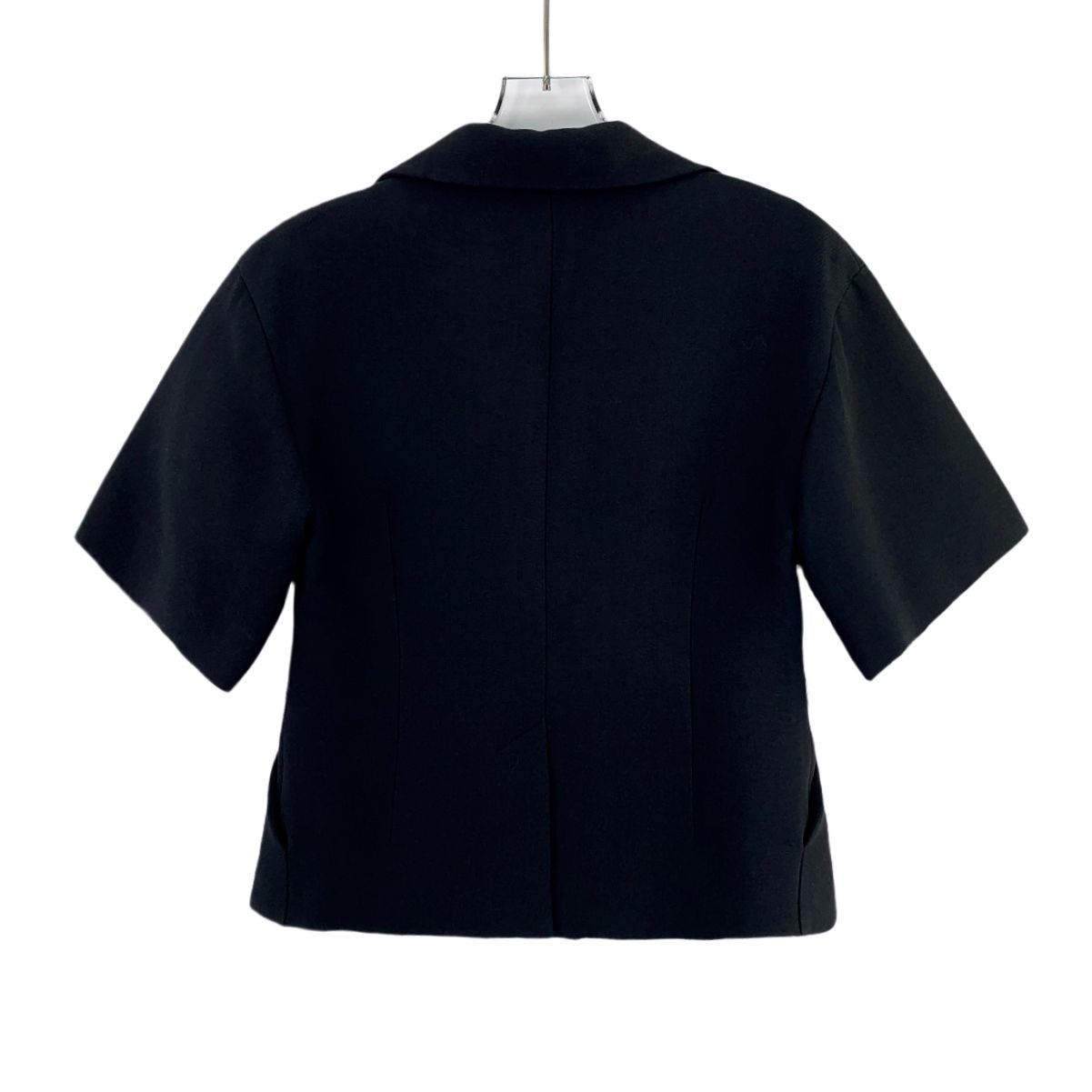 Dior Christian Dior Black Cropped Wool Short-Sleeve Blazer (Size Size XXS / US 00 / IT 34 - 9 Thumbnail