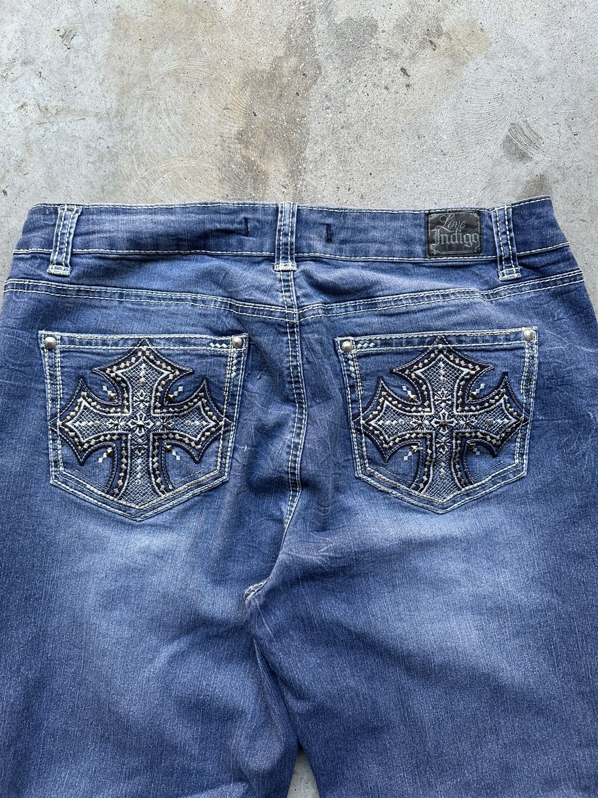 True Religion Y2K Vintage Love Indigo denim jeans Size 36" / US 14 / IT 50 - 3 Thumbnail