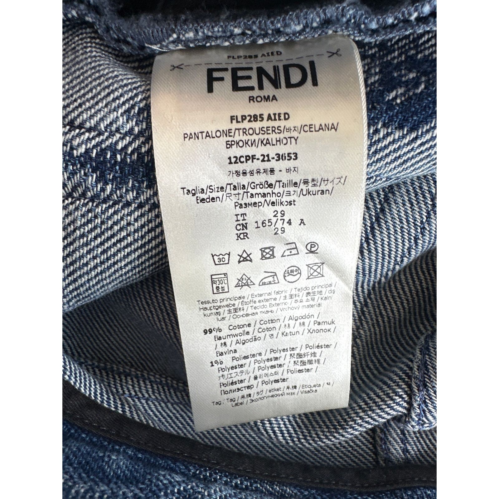 Fendi Fendi Moonlight Comfort High Waist Mens Denim Pants Sz 29/34 Size US 29 - 11 Thumbnail