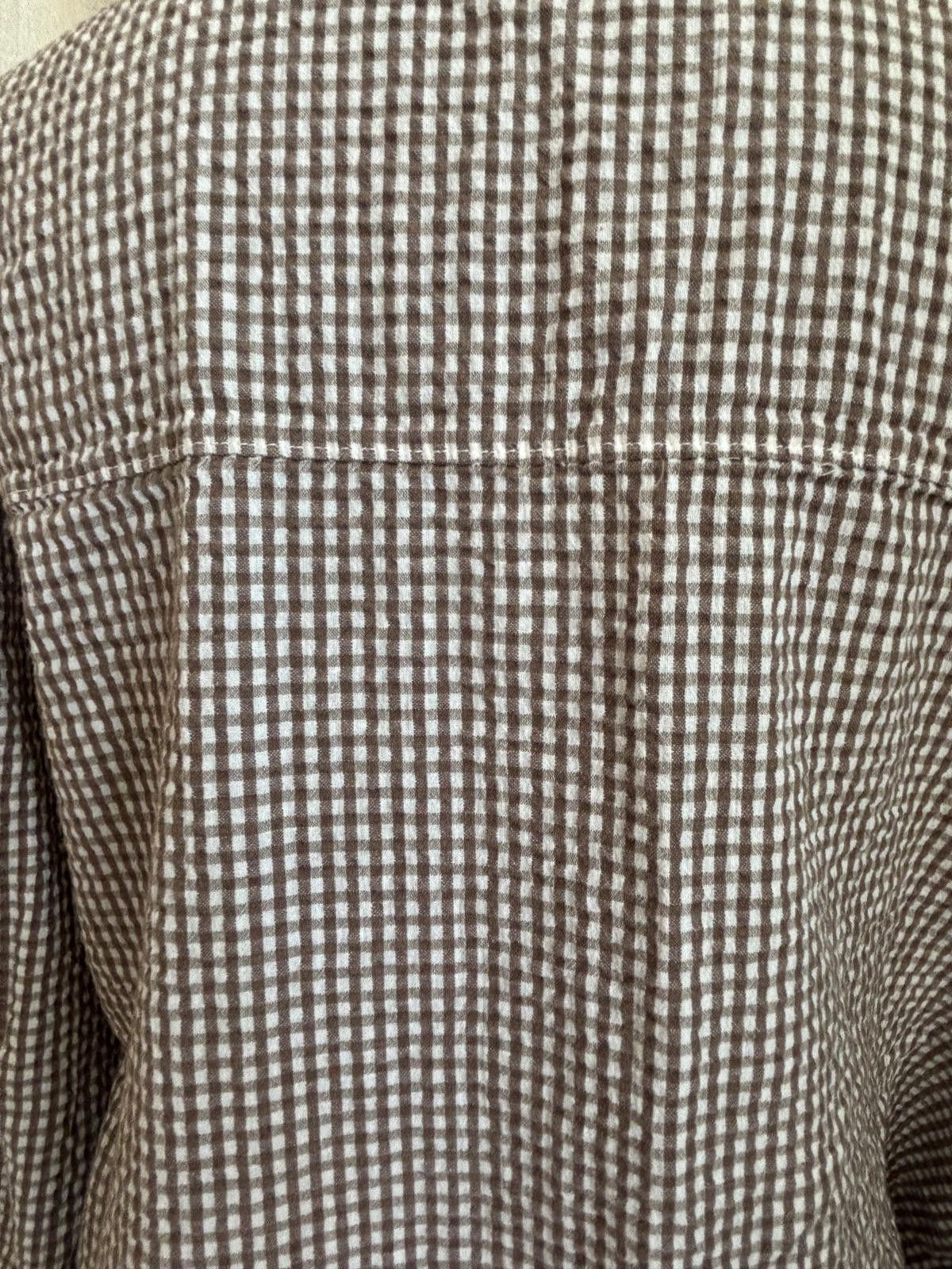 Divided Cottage core Boho Button-Up Shirt with Checkered Pattern Size ONE SIZE - 4 Thumbnail