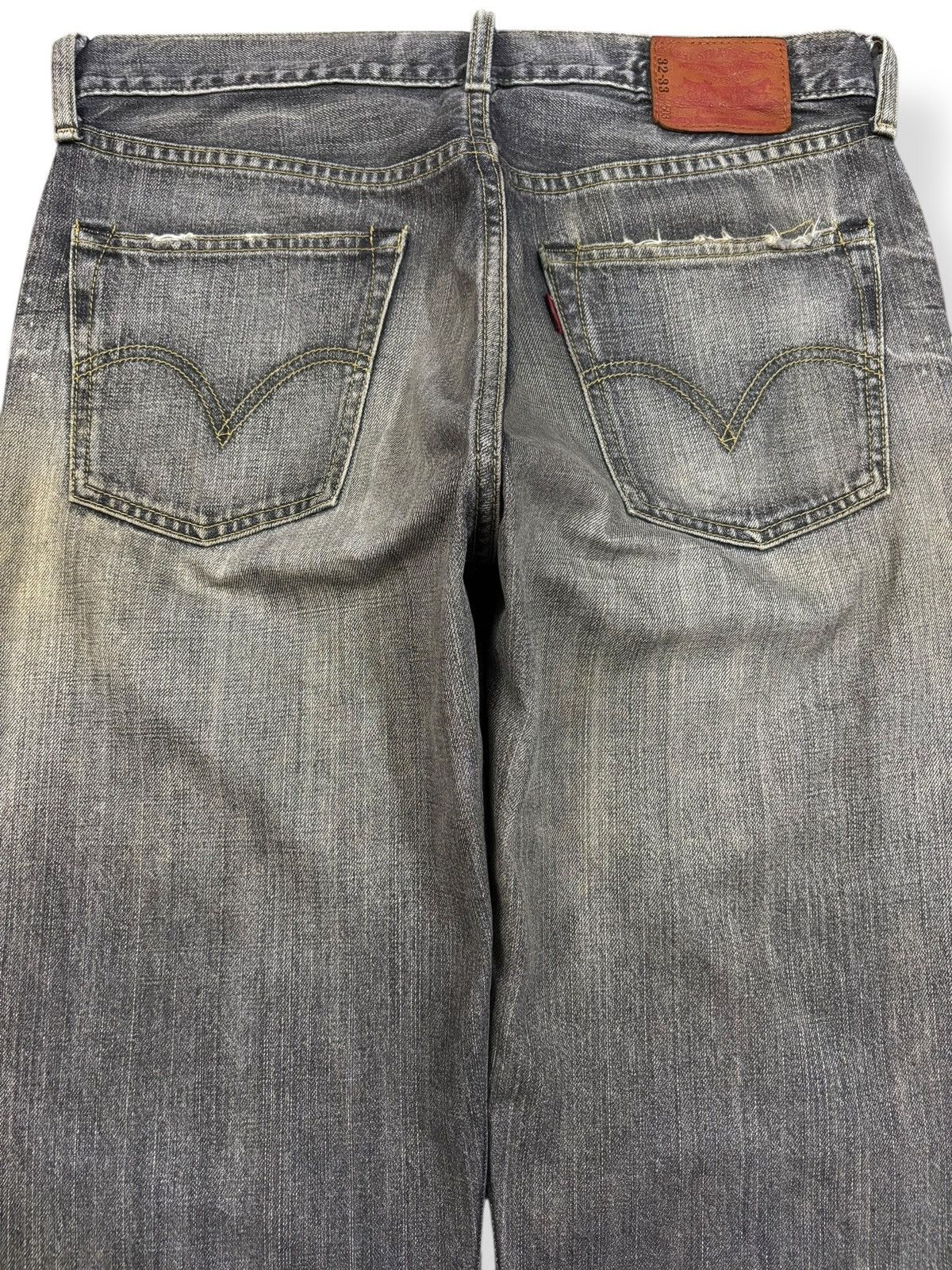 Levi's Vintage Levis 503 Rusty Charcoal Wash Baggy Distressed Jeans Size US 33 - 12 Thumbnail