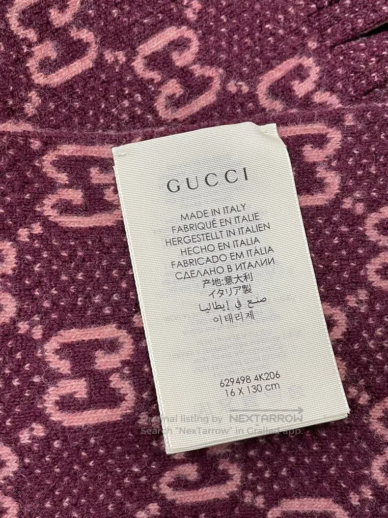 Gucci Gucci Pink full logo scarf Size ONE SIZE - 4 Thumbnail