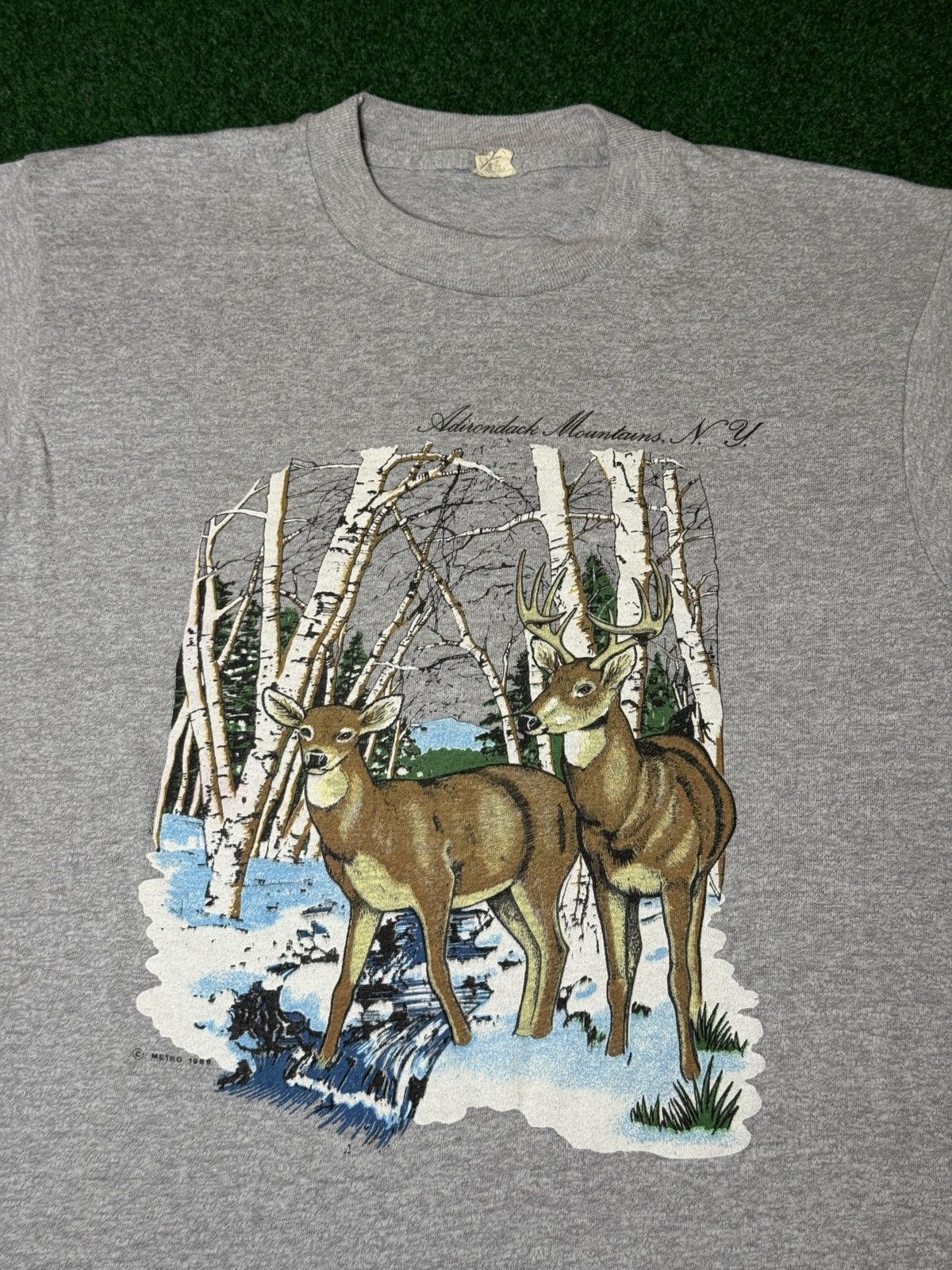 Other Vintage 80s Deer Graphic Tee Adarondak Snowy Hunting T Shirt Size US M / EU 48-50 / 2 - 2 Thumbnail