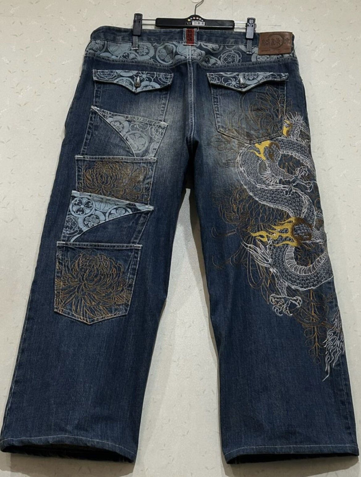 image of Wagara Embroidered Jeans Denim in Indigo, Men's (Size 40)