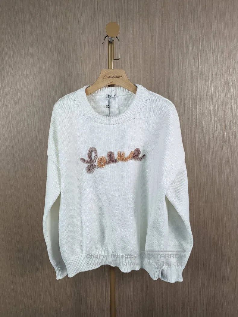 Loewe Loewe White Fleece Colorful Logo Crewneck Sweater Size M / US 6-8 / IT 42-44 - 1 Thumbnail