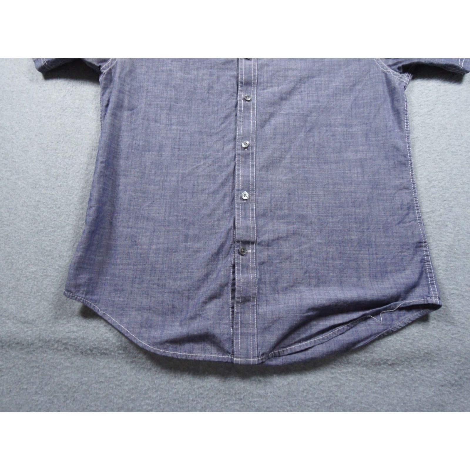 Vintage James Campbell Shirt Mens Small Blue Button-Down Short Sleeve Collared Adult Men's Button-Up Casual Size US S / EU 44-46 / 1 - 3 Thumbnail