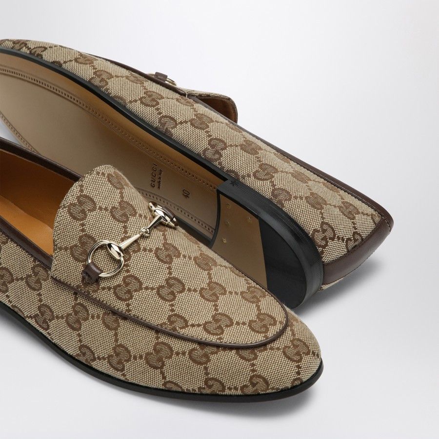 Gucci o1d2blof0824 Jordaan Loafer in Brown & Beige Size US 10 / IT 40 - 5 Thumbnail