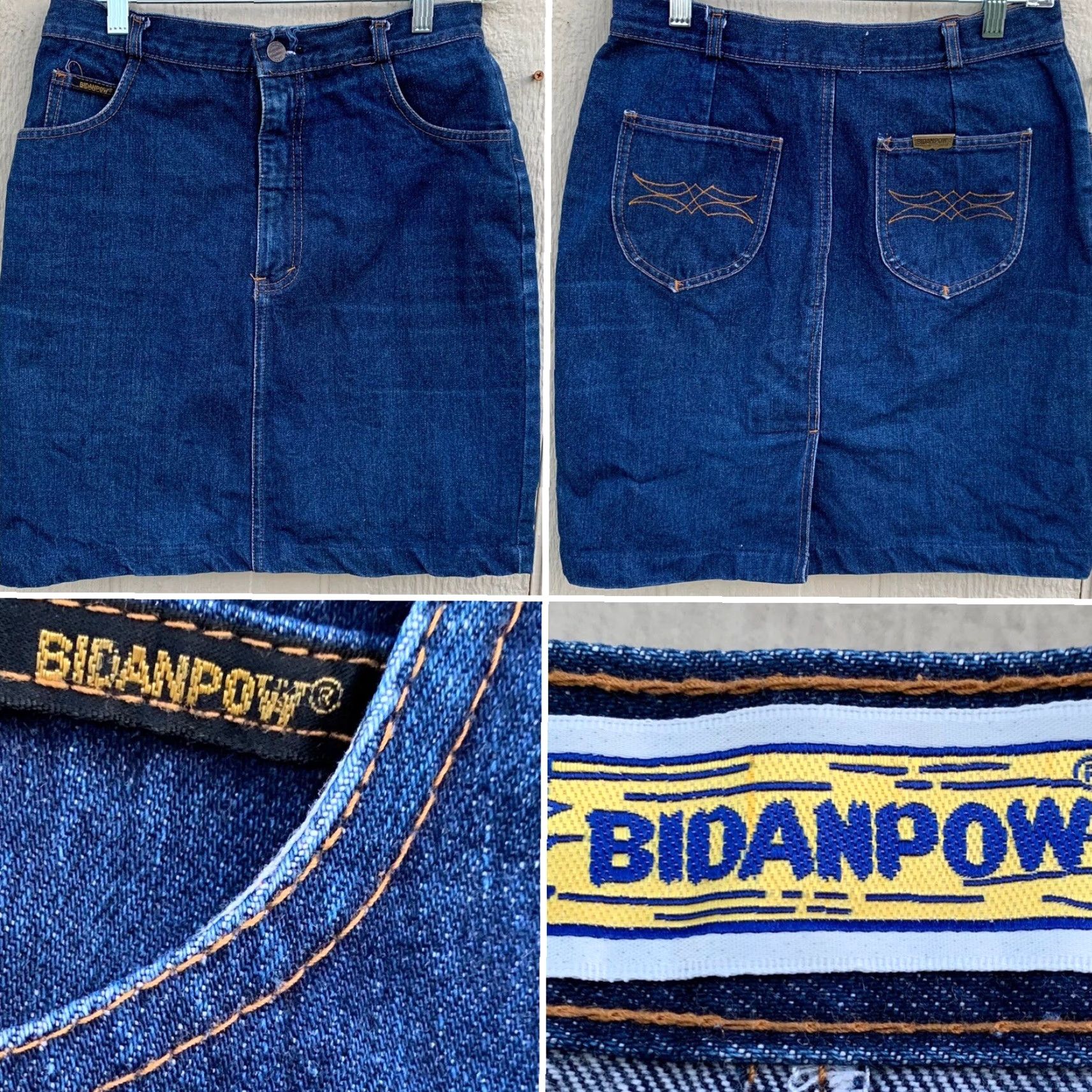 Vintage VINTAGE Bidanpow Denim Skirt High Waist Jean Skirt Size 26 28 1/2” Waist Blue Cotton Denim Short Mini Skirt Women 70s 80s Style Mens Womens Girls Size 26" / US 2 / IT 38 - 5 Thumbnail