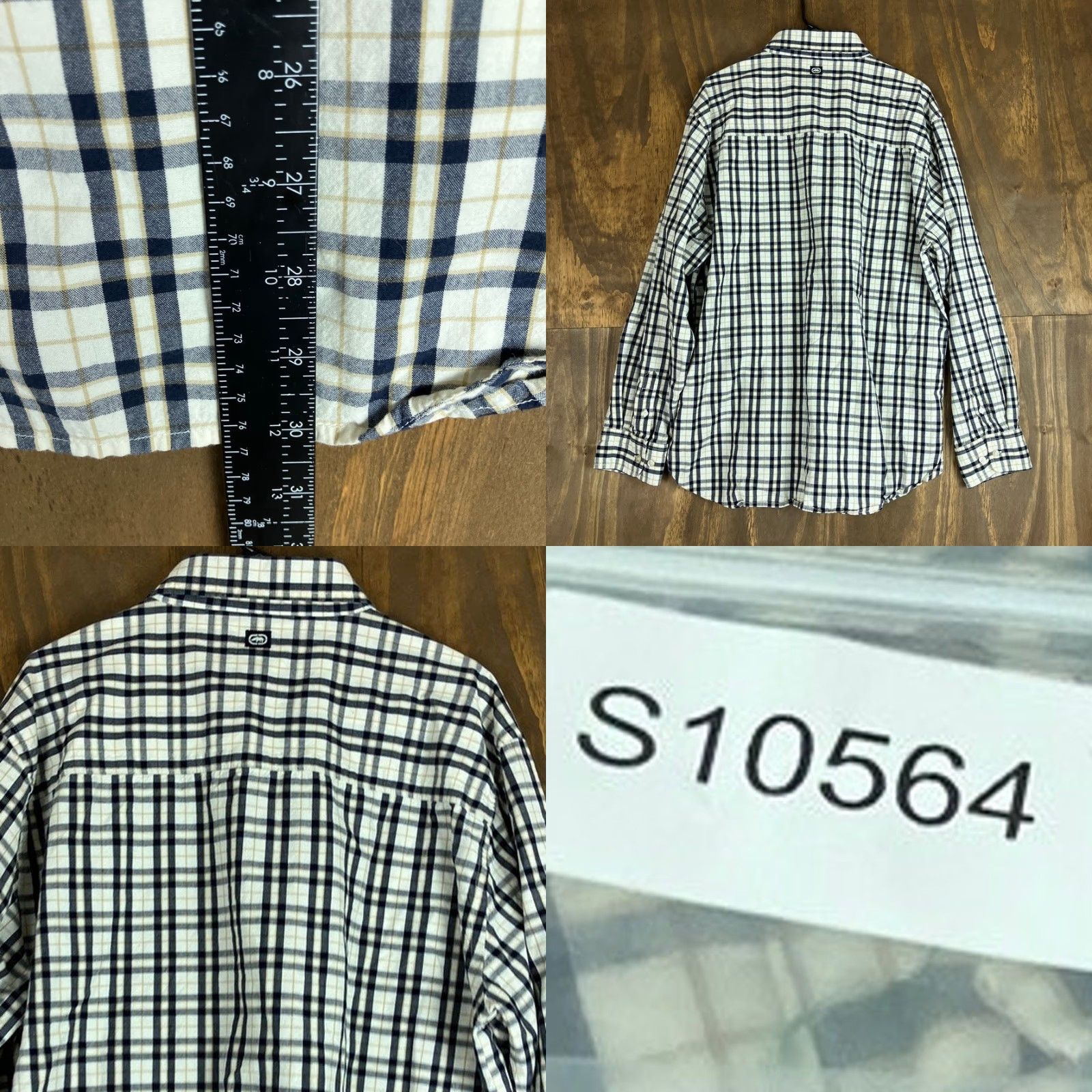 Ecko Unltd. VINTAGE Ecko Unltd Shirt Plaid Button-Down Long Sleeve 100% Cotton XL Mens White Black Size US XL / EU 56 / 4 - 8 Thumbnail