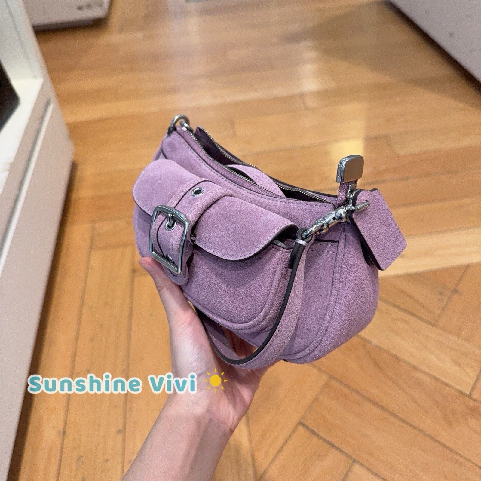 Coach NWT Coach Ashton Mini Shoulder Bag CDB12 Silver/Light Violet Size ONE SIZE - 6 Thumbnail