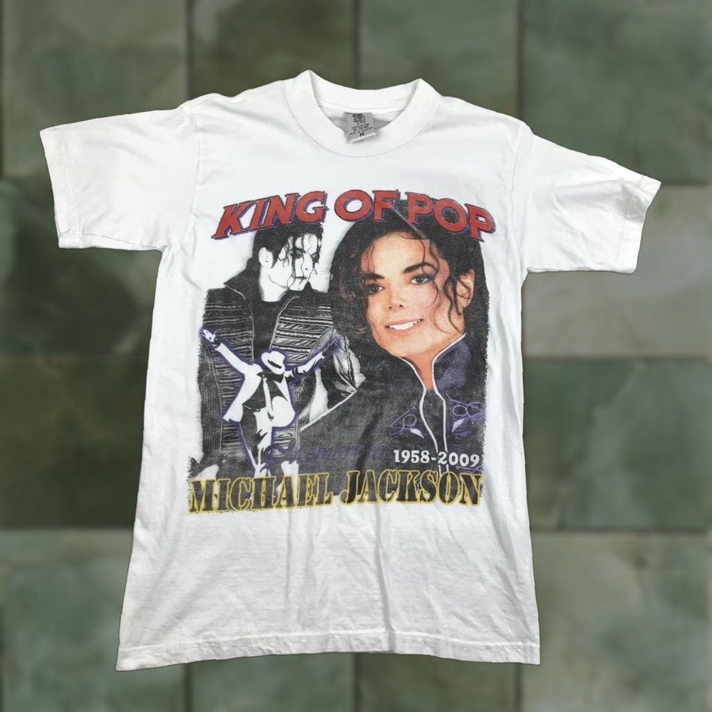 Vintage Michael Jackson Rap Tee Shirt Adult Medium White King Of Pop Memorial Shirt Y2K Size US M / EU 48-50 / 2 - 1 Thumbnail