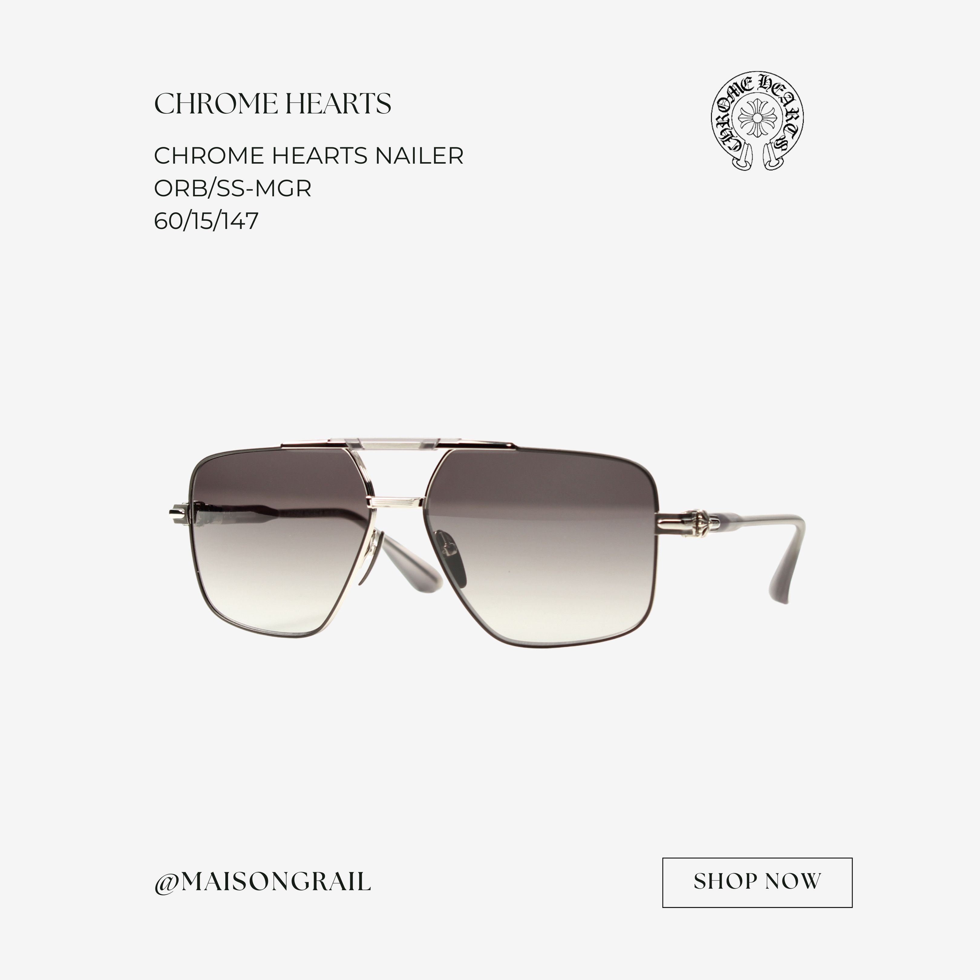 Chrome Hearts CHROME HEARTS NAILER SUNGLASSES Size ONE SIZE - 1 Thumbnail