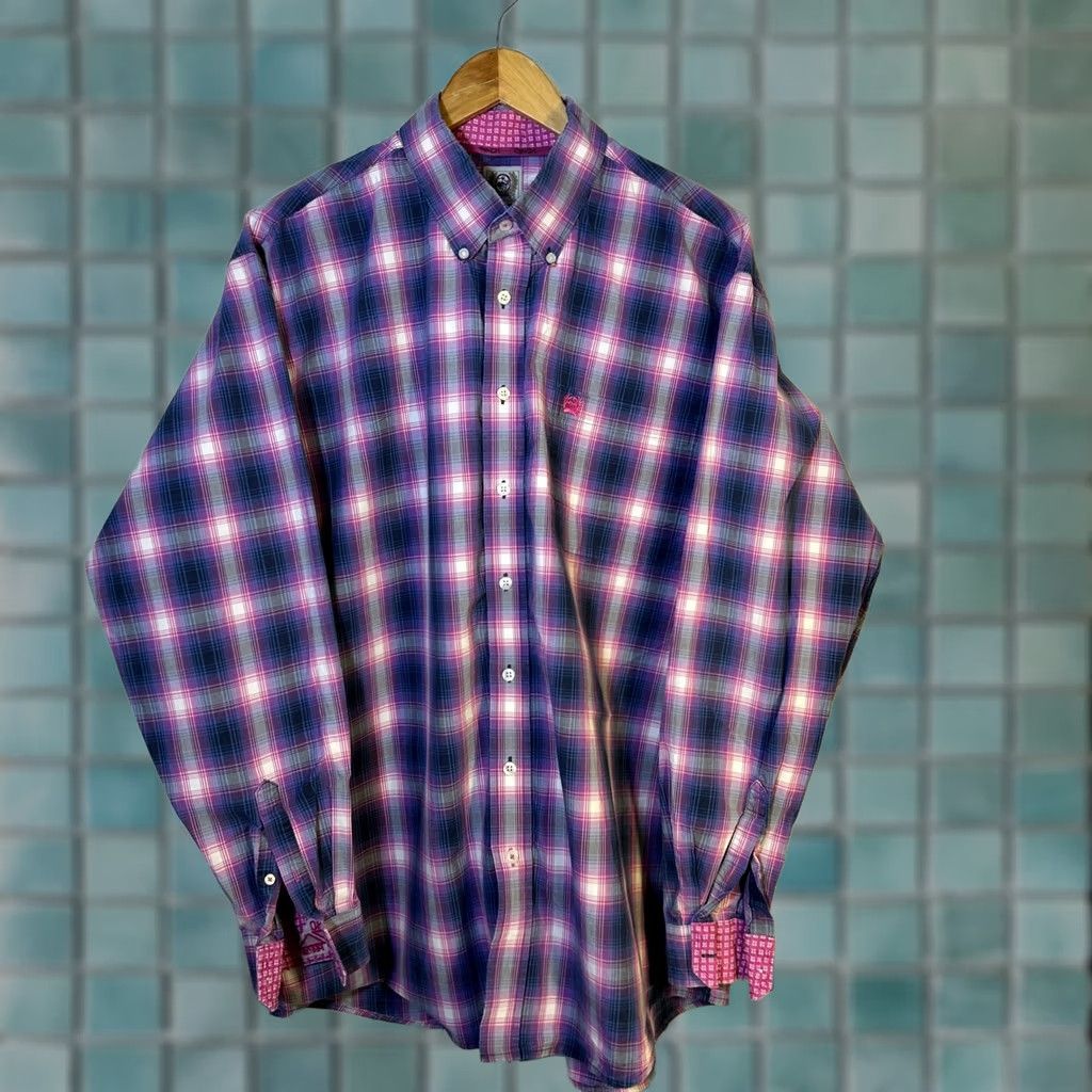 Pinko Cinch Western Womens XS Purple Pink Plaid Button Down Long Sleeve Cotton Size XL / US 12-14 / IT 48-50 - 1 Thumbnail