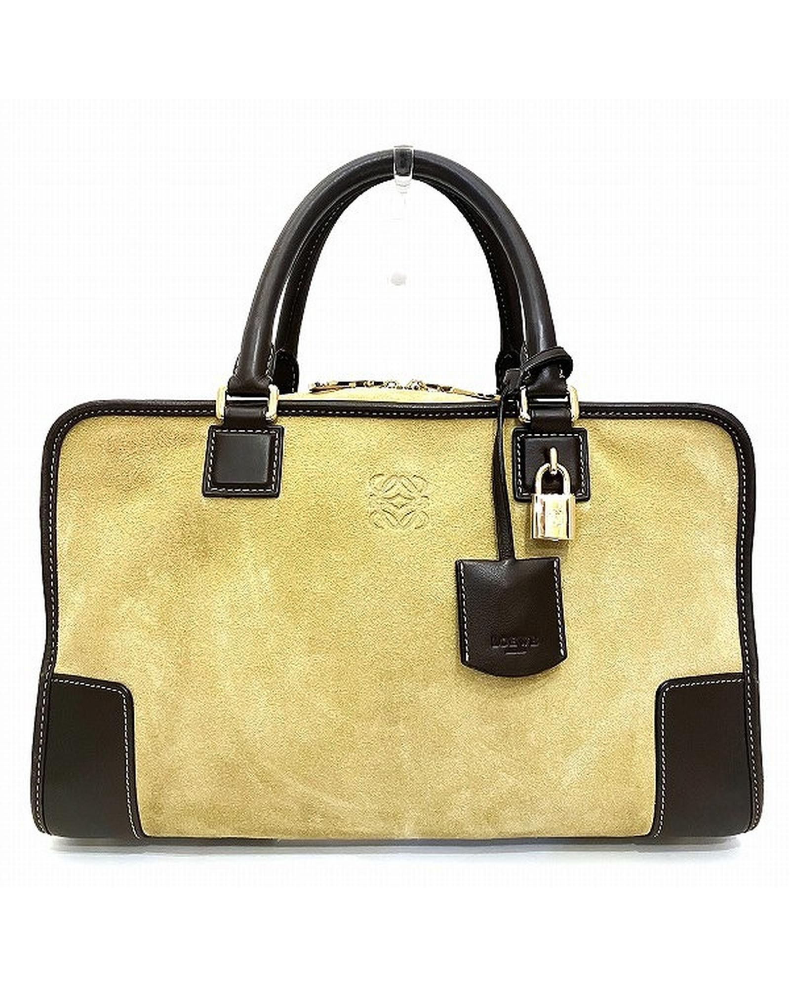 image of Loewe Brown Suede Amazona Bag - B Condition, Women's