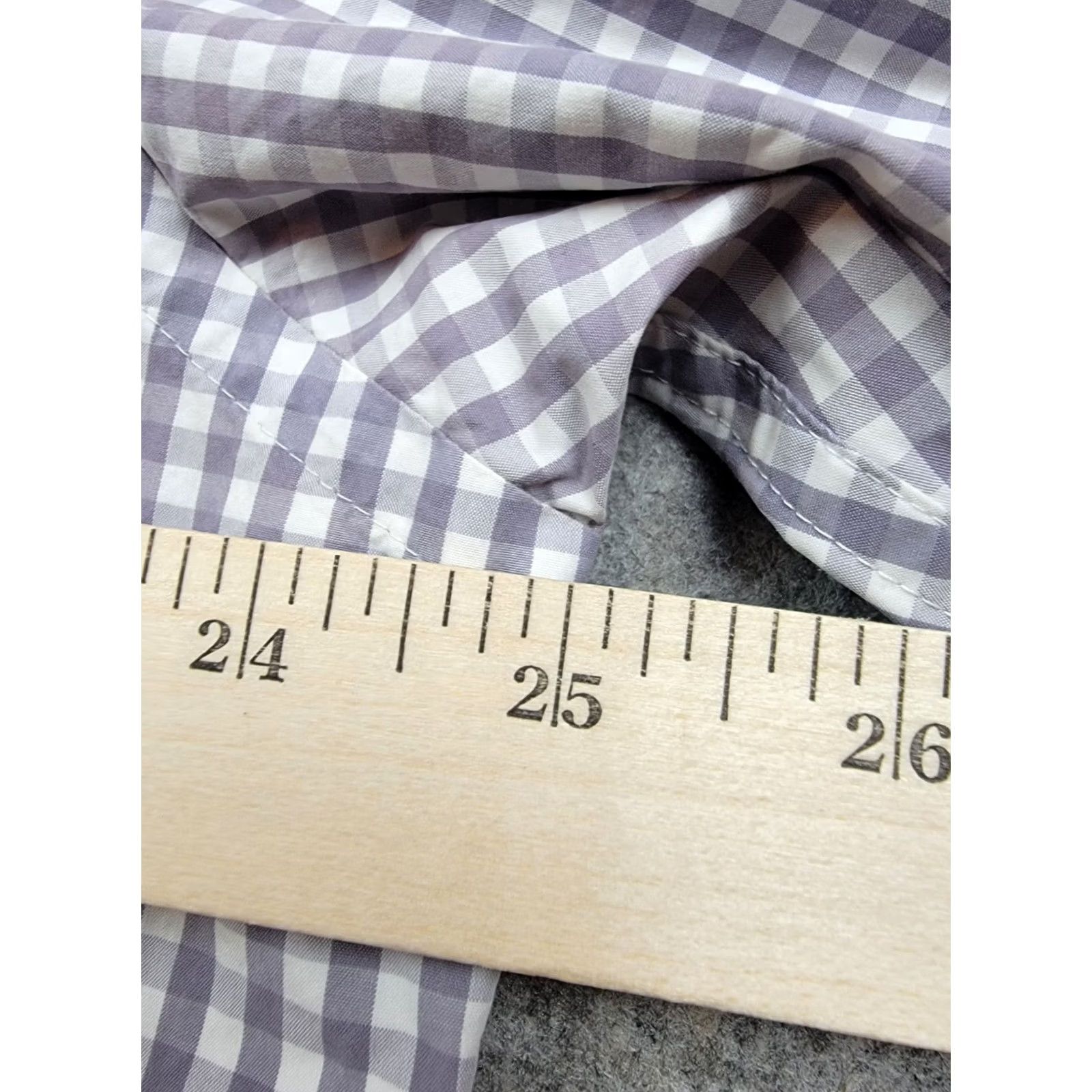 UNTUCKit UNTUCKit Shirt Mens 2XL Purple White Gingham Long Sleeve Button Down 100% Cotton Size US XXL / EU 58 / 5 - 7 Thumbnail