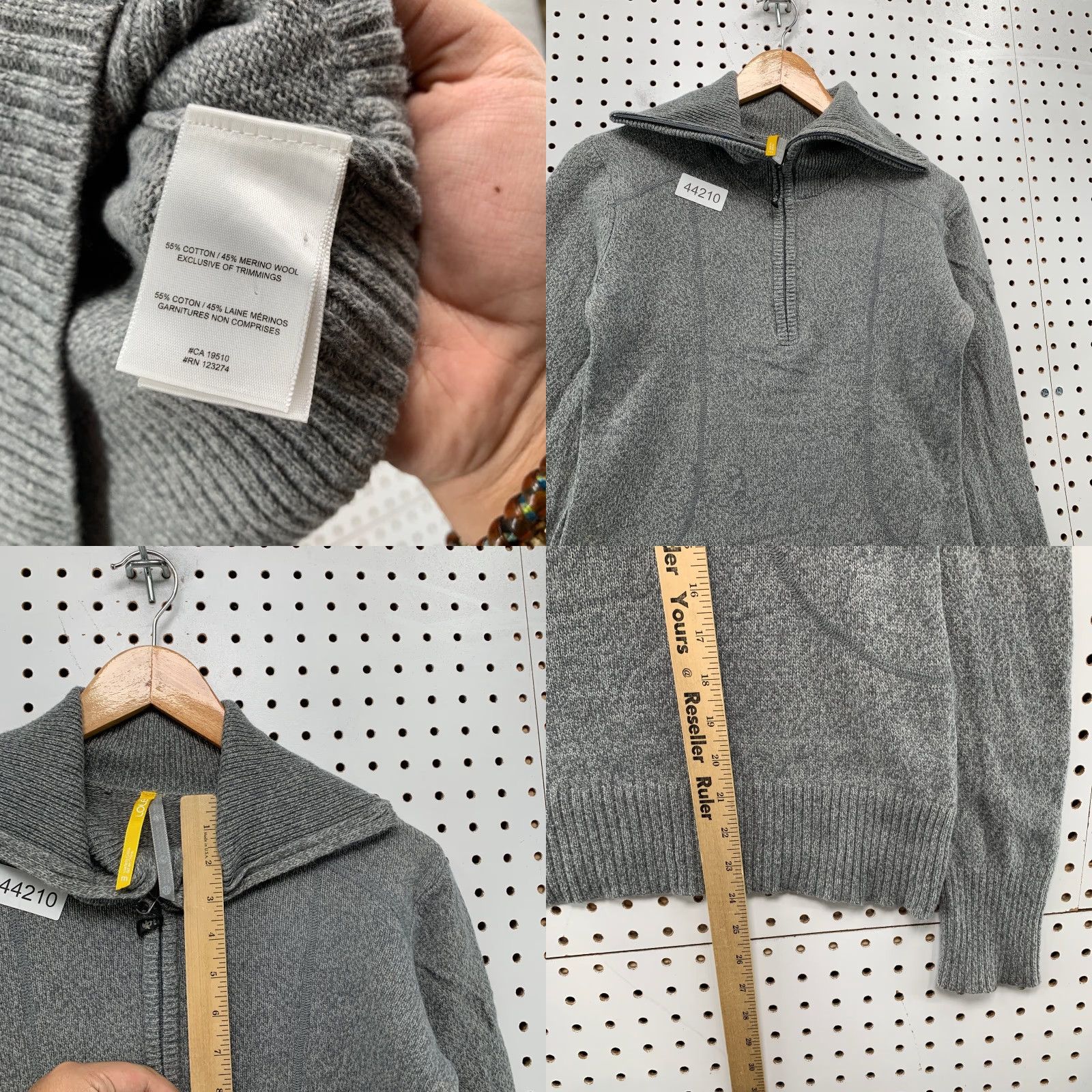 Vintage Lole Merino Wool 1/2 Zip Sweater Womens S Gray Cowl Neck 1/2 Zip Wool Knit Pullover Winter, Spring, Fall Womens Size S / US 4 / IT 40 - 8 Thumbnail