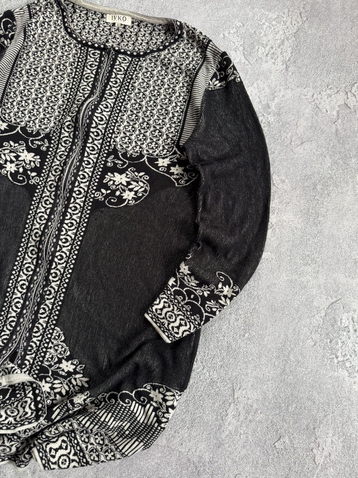 Dale Of Norway × Designer × Moods of Norway Ivko 42size all printed flowers 🌷 Cardigan long sweater zip Size XL / US 12-14 / IT 48-50 - 4 Thumbnail